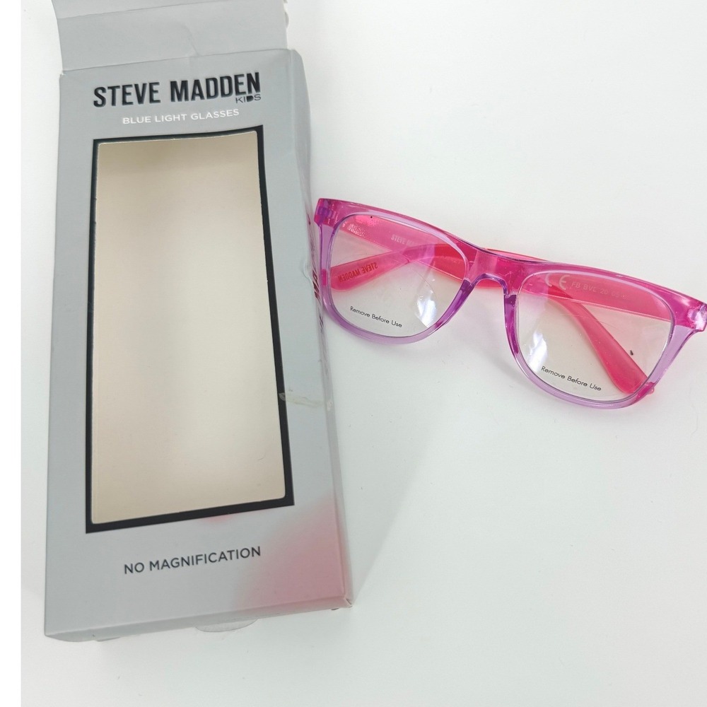 Steve Madden Kids Blue Light Blocking Glasses Pink Purple Ombre No Magnification